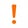 orange exclamation mark used as a bullet point with a white background