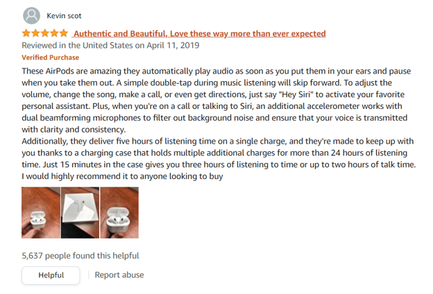 Screenshot of an Amazon customer review.