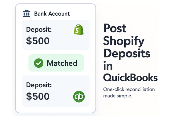 Post Shopify Deposits in QuickBooks Online