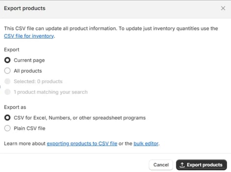 An image showing how to import products by CSV in Shopify