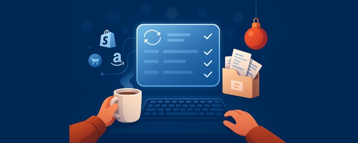 Holiday bookkeeping hacks automation setup with organized financial workflow.