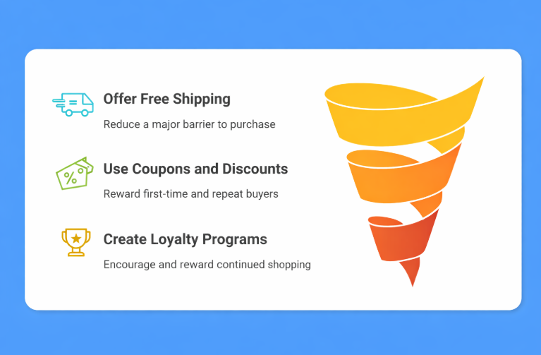 Online shopper browsing a clean ecommerce store with offers, rewards, and an easy shopping experience.