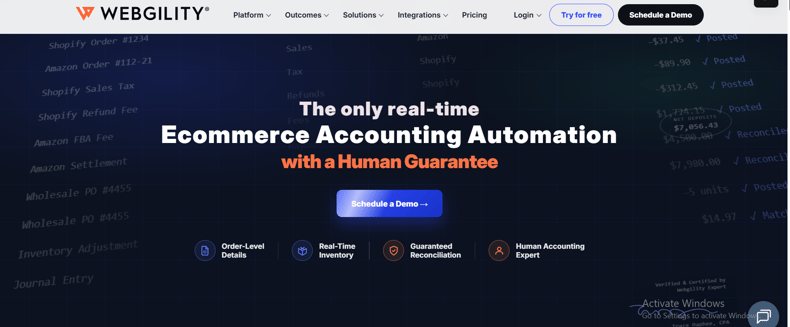 Webgility ecommerce accounting automation platform for syncing sales data with QuickBooks.
