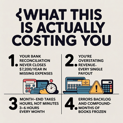 Cost of Shopify payout reconciliation errors.